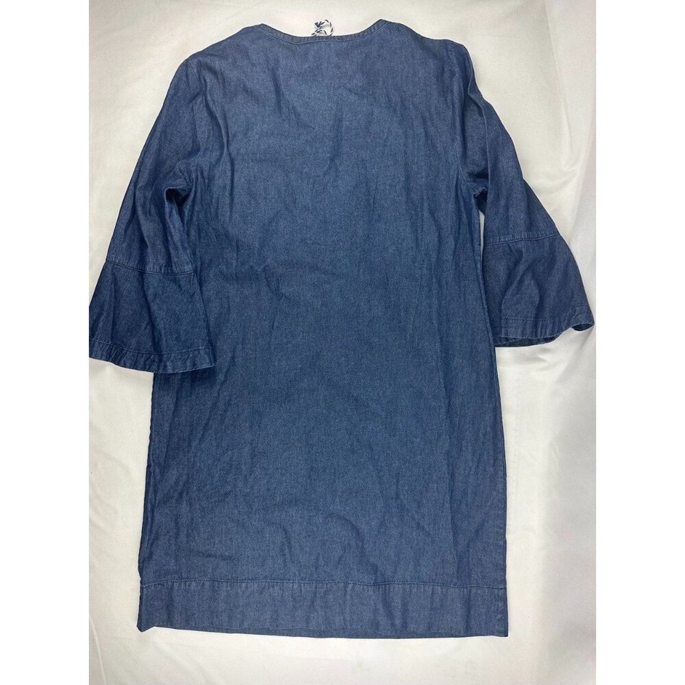 Draper James Indigo Denim Ruffle-Front Mini Dress - Picture 4 of 9